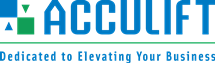 Acculift_Logo with tagline Dedicated to Elevating your Business