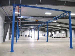 Large expanse work station crane industrial warehouse