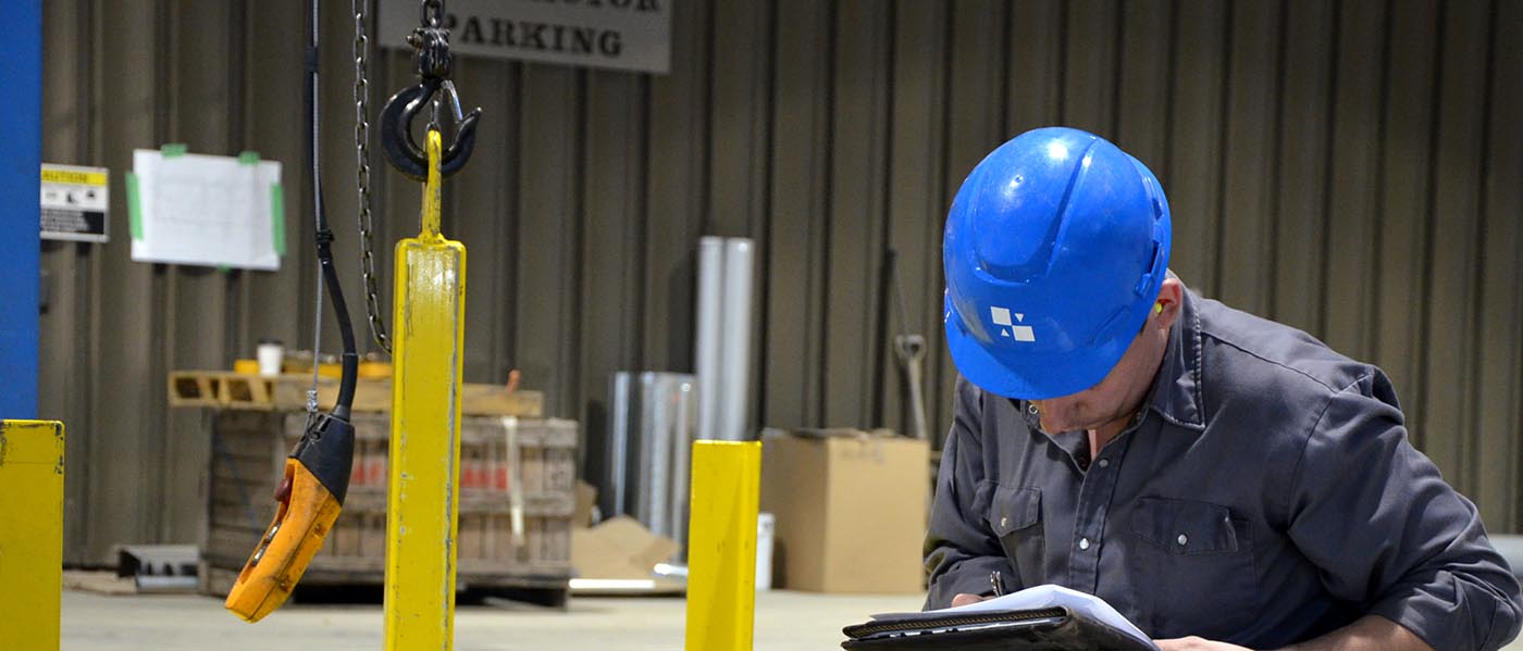 load test inspection report crane jib overhead industrial hardhat