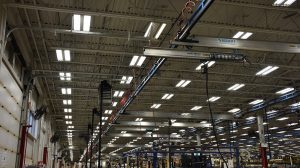 Stellar example of a manufacturer with acculift cranes overhead.